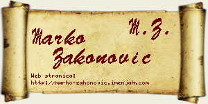 Marko Zakonović vizit kartica